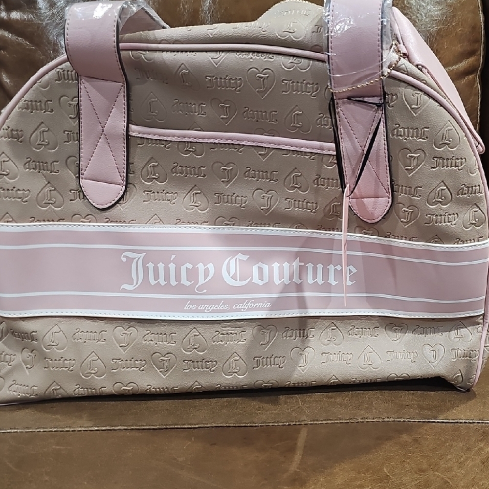Juicy Couture Beige and Pink Fashionista Dome WeekenderBag